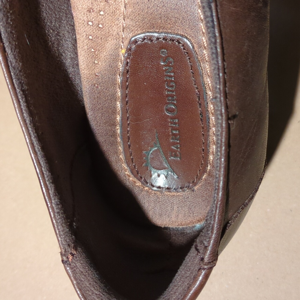 Brown Leather Earth Origins Size 8M Archer style wrapped loafers - Picture 11 of 12